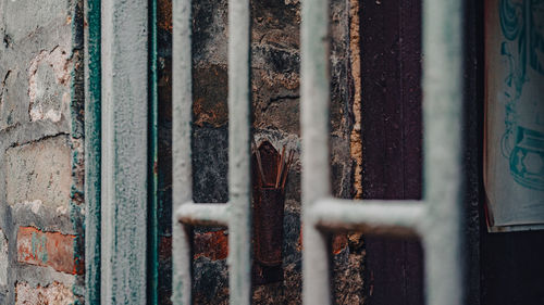 Full frame shot of rusty metal window