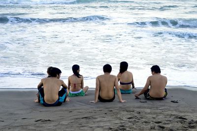 People sitting on beach