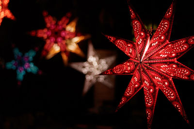 Close-up of illuminated christmas lights