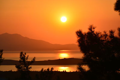 Scenic view of sunset over sea