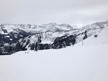 Scenic view of snowcapped mountain against sky