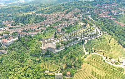 High angle view of agricultural field