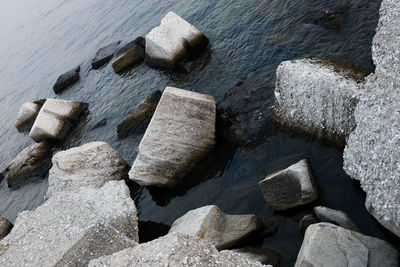 Rocks in sea