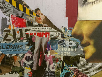 Rear view of text on wall