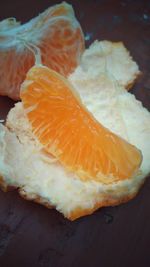 Close-up of orange fish on table