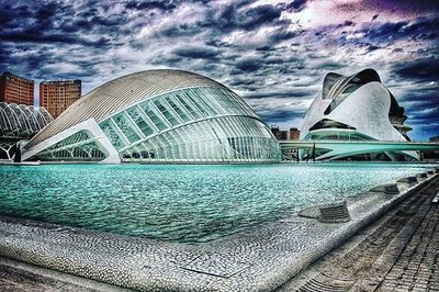 Built structure against cloudy sky