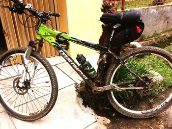 Bicycle parked on bicycle