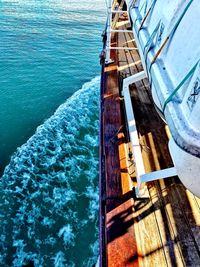 High angle view of pier on sea