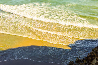 Close-up of water on beach