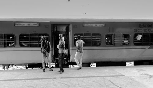 People at railroad station platform