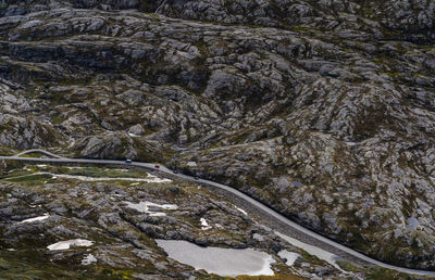 High angle view of rock formations