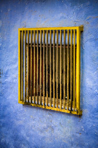 Close-up of closed metal window of building