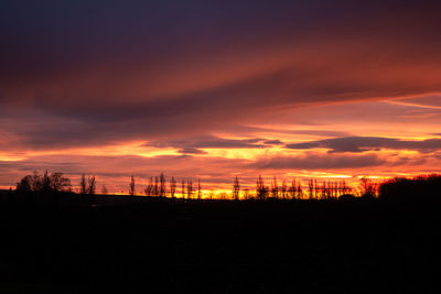 Scenic view of dramatic sky during sunset