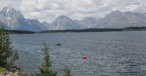 Scenic view of lake against mountains