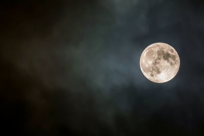 Low angle view of moon in sky