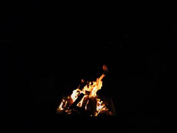 Fire in dark room