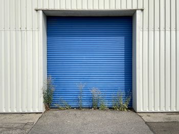 Closed door of building