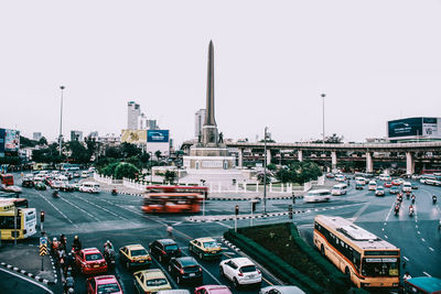 High angle view of traffic on road