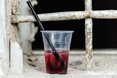 Close-up of drink on table