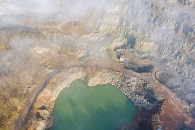 High angle view of lake