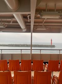 Empty chairs in room