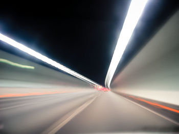 Light trails in tunnel