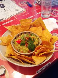 Close-up of served food in plate