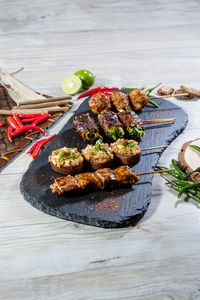 Close-up of food on table