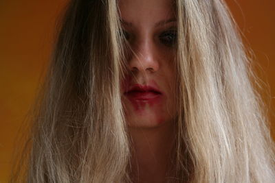 Close-up portrait of young woman