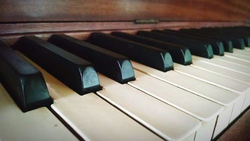 Close-up of piano keys