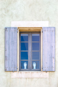 Closed window of building