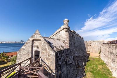 Old building against blue sky