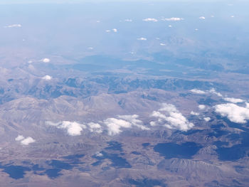 High angle view of dramatic landscape against sky