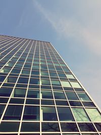 Low angle view of modern building against sky