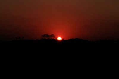 Silhouette landscape at sunset