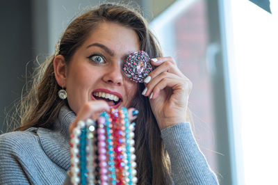 Portrait of beautiful young woman