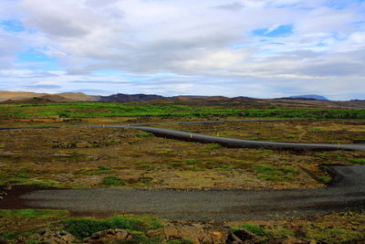Scenic view of field against sky