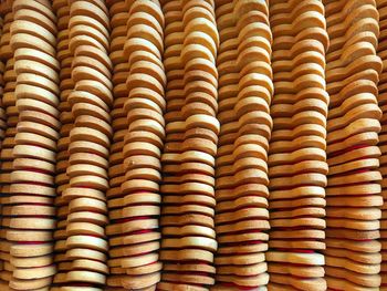 Full frame shot of cookies in a row