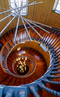 Directly below shot of spiral staircase