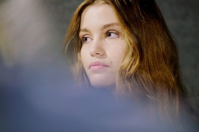 Close-up portrait of young woman