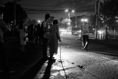 Night view of illuminated street light