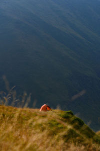 High angle view of person on land