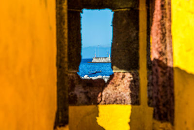 Close-up of yellow window