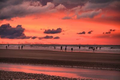 Scenic view of sea at sunset