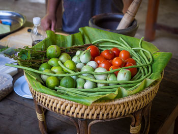 Vegetables for sale at market stall