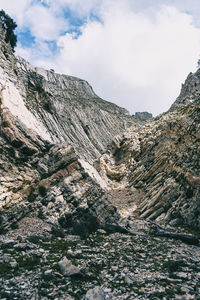 Scenic view of mountain range against sky