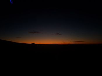 Scenic view of silhouette landscape against sky during sunset