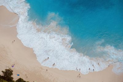 Aerial view of people at beach