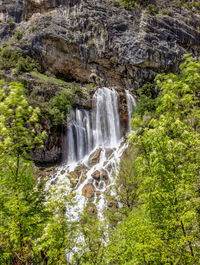 Scenic view of waterfall