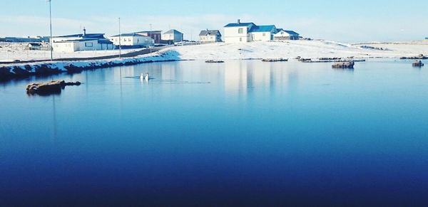 Reflection of built structures in water